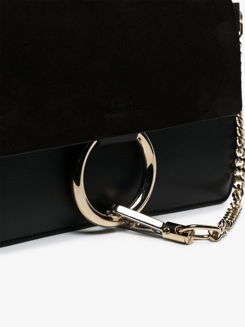 Black Faye Small Leather Shoulder Bag
