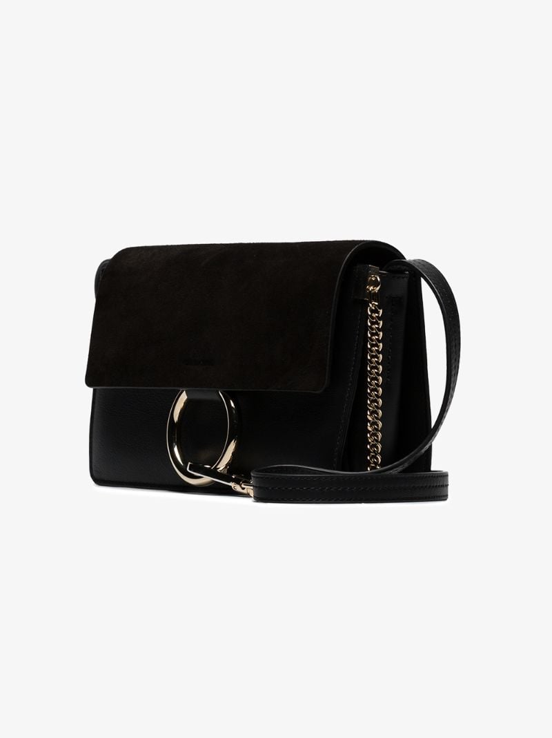 Black Faye Small Leather Shoulder Bag