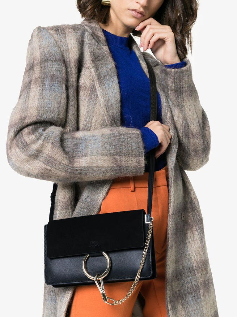 Black Faye Small Leather Shoulder Bag