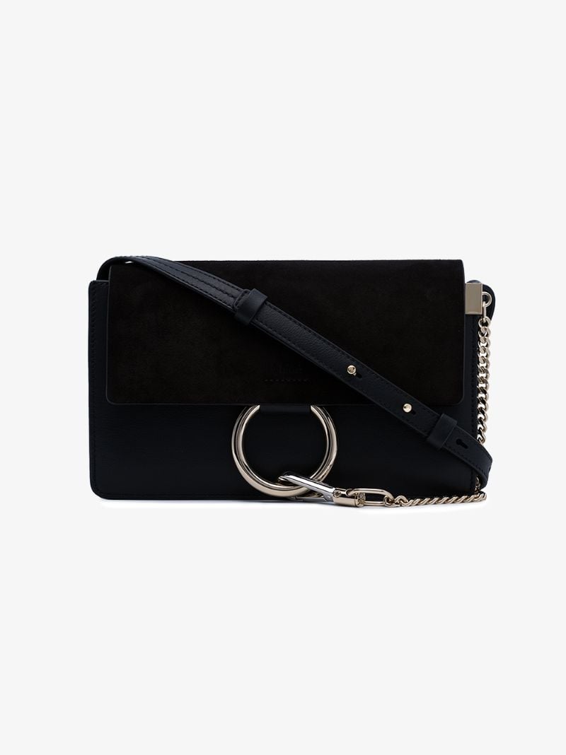 Black Faye Small Leather Shoulder Bag