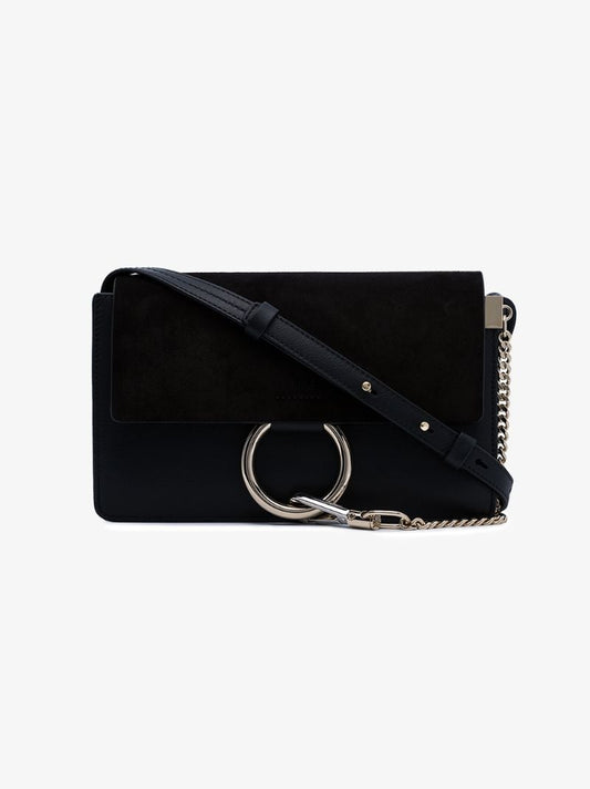 Black Faye Small Leather Shoulder Bag