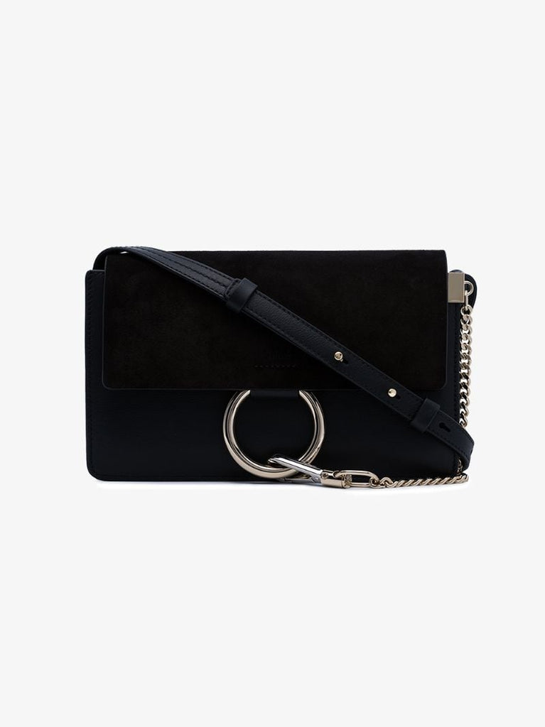 Black Faye Small Leather Shoulder Bag