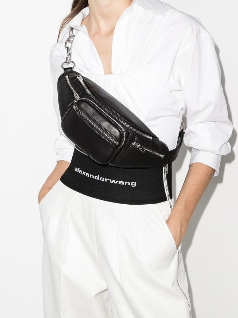 Black Attica Leather Cross Body Bag