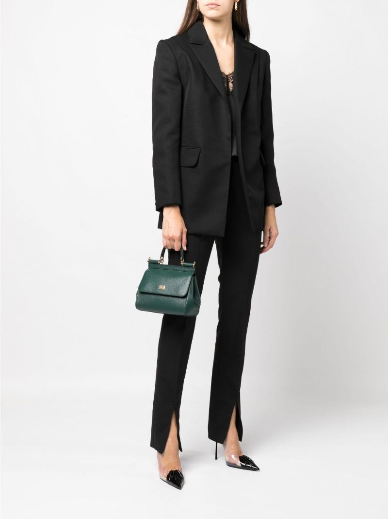 Green Sicily Medium Leather Top Handle Bag