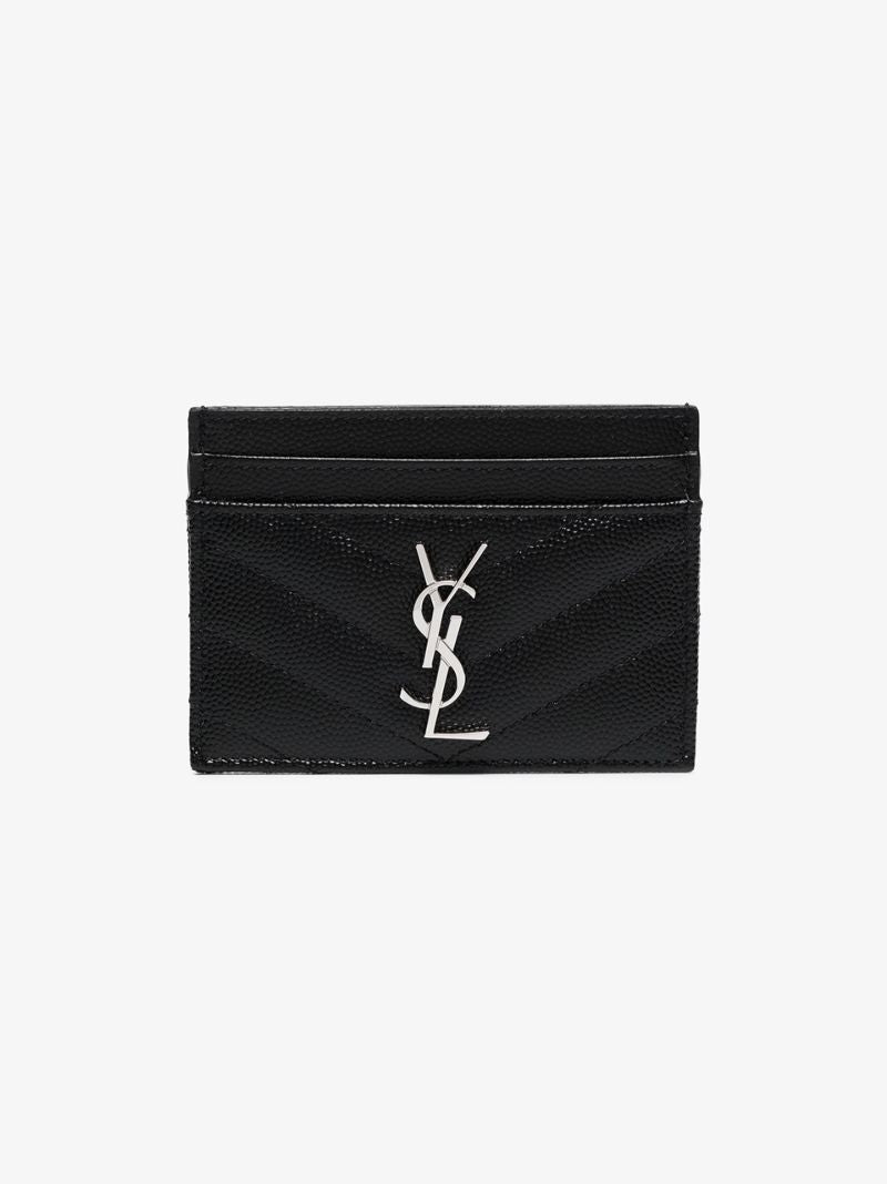 Black Monogram Leather Card Holder