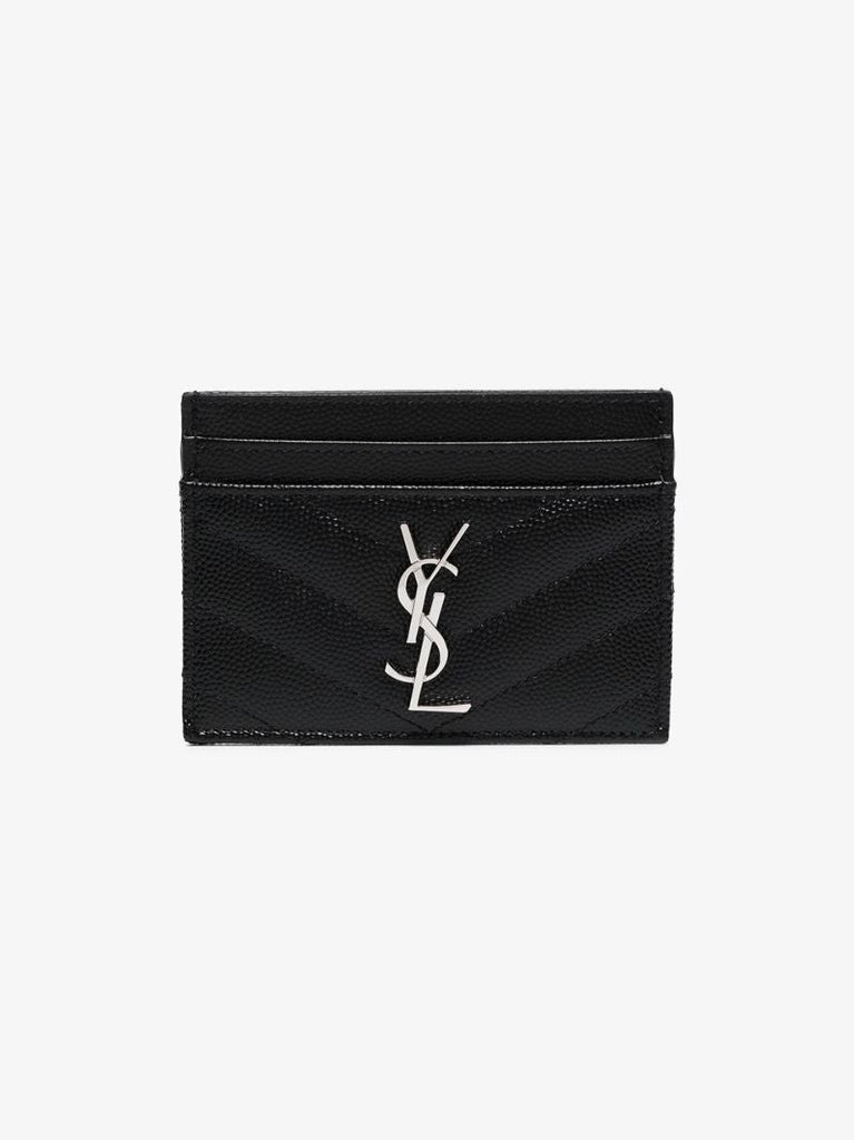 Black Monogram Leather Card Holder