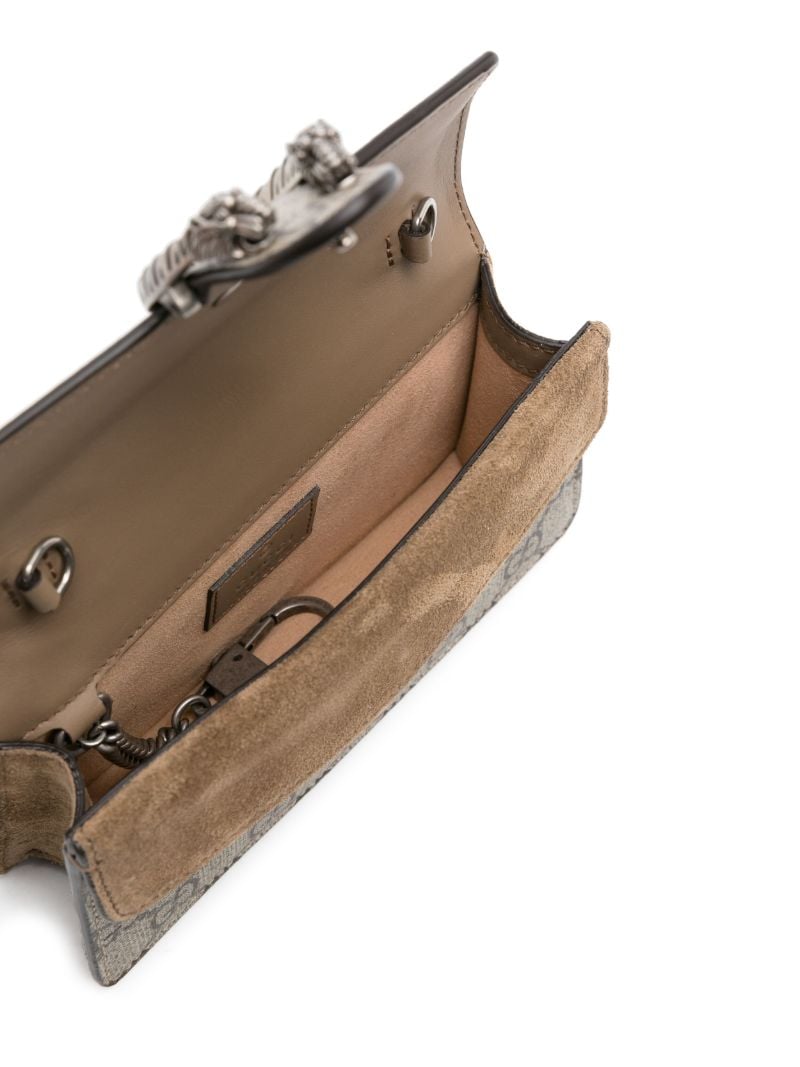 Beige Dionysus Gg Supreme Super Mini Leather Shoulder Bag