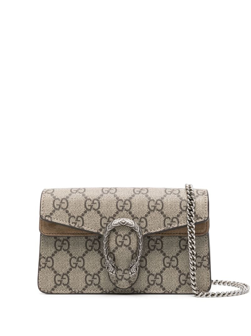Beige Dionysus Gg Supreme Super Mini Leather Shoulder Bag