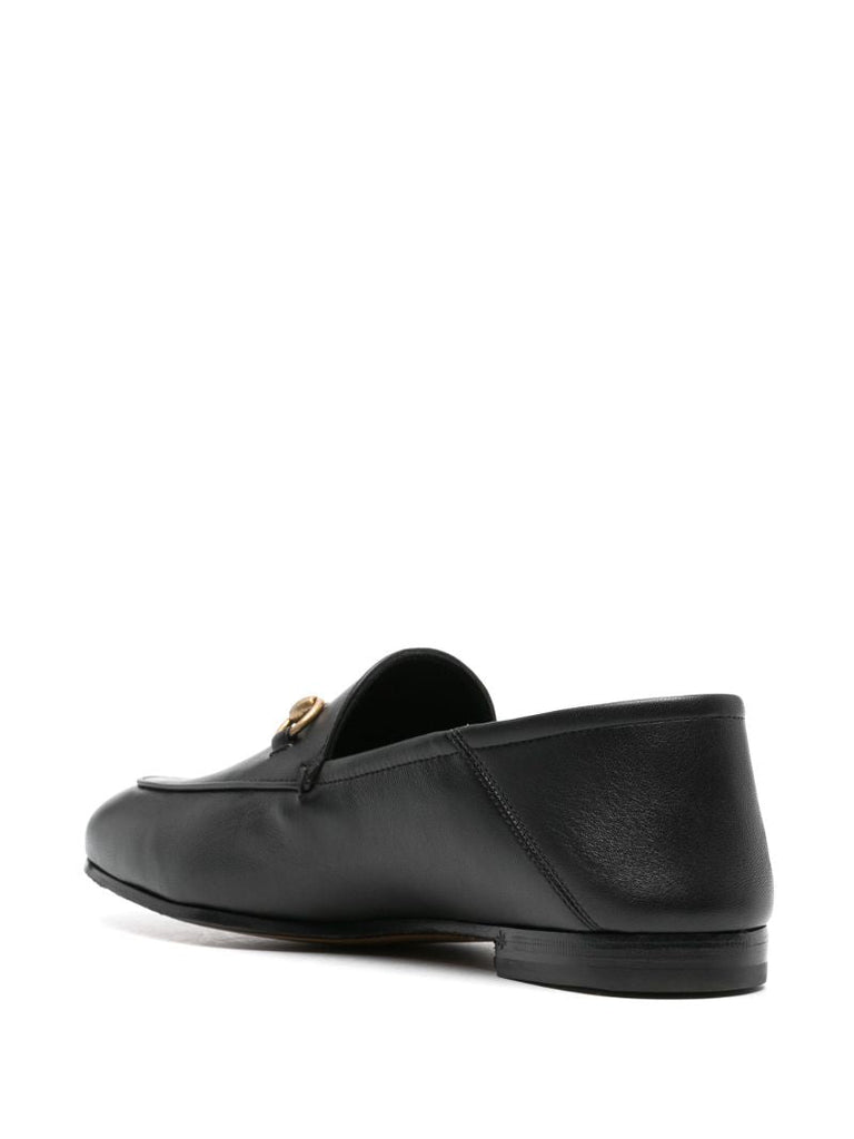 Black Horsebit Leather Loafers