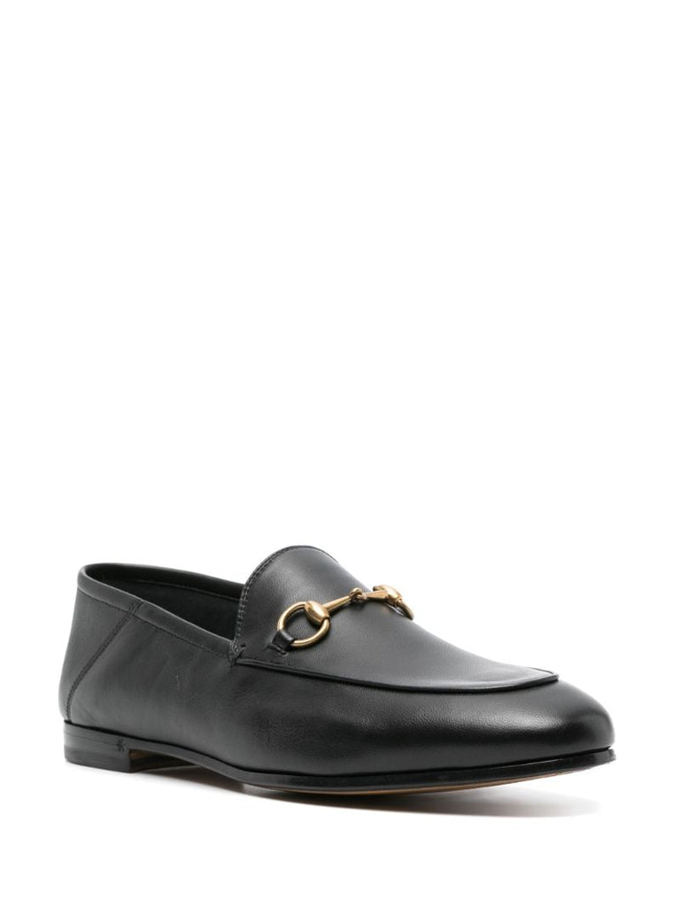 Black Horsebit Leather Loafers