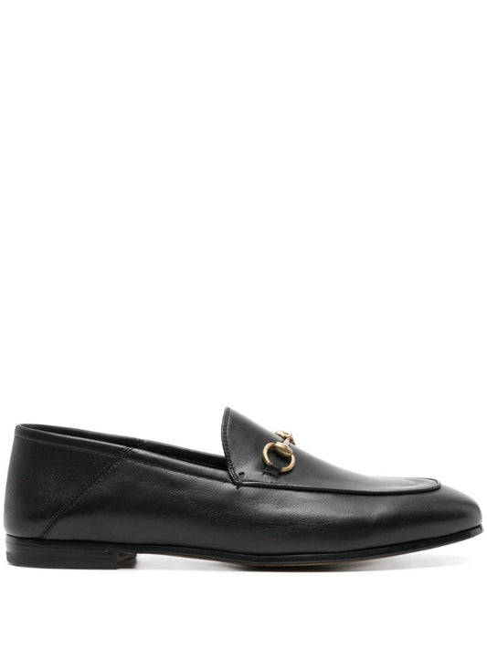 Black Horsebit Leather Loafers