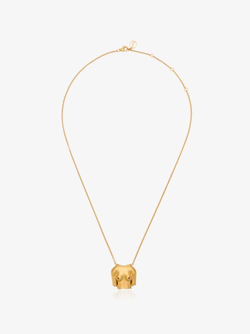Gold-plated Rubies Boobies Ruby Necklace