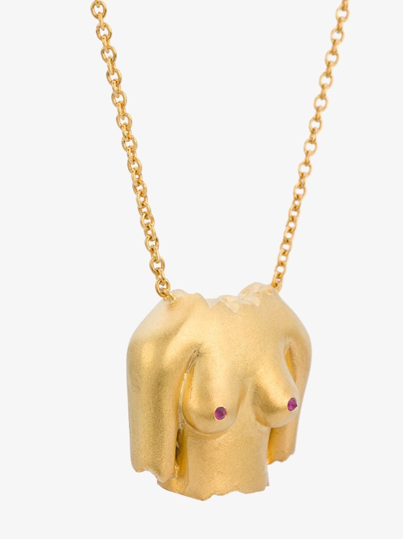 Gold-plated Rubies Boobies Ruby Necklace