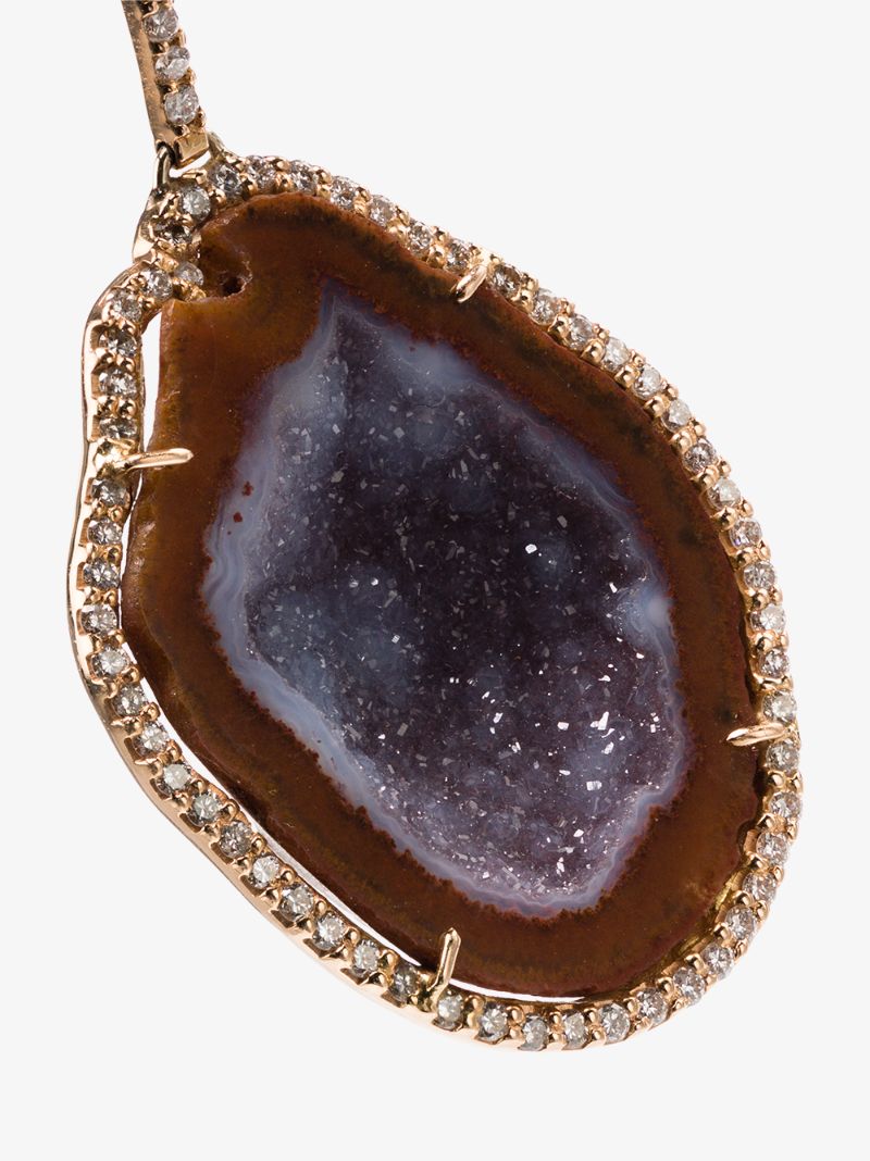 18k Rose Gold Geode Diamond Drop Earrings