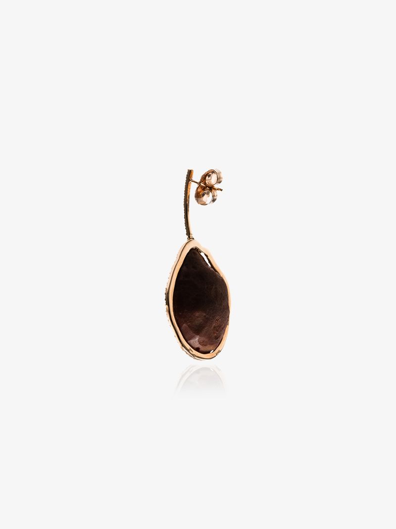 18k Rose Gold Geode Diamond Drop Earrings