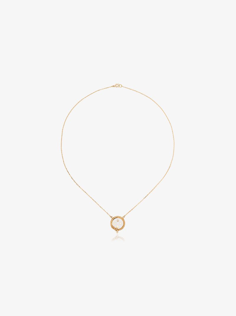 18k Yellow Gold and White Wholeness Diamond Necklace
