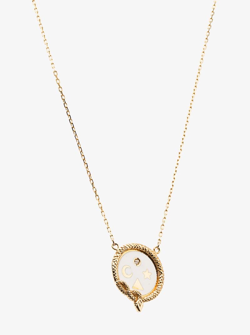 18k Yellow Gold and White Wholeness Diamond Necklace