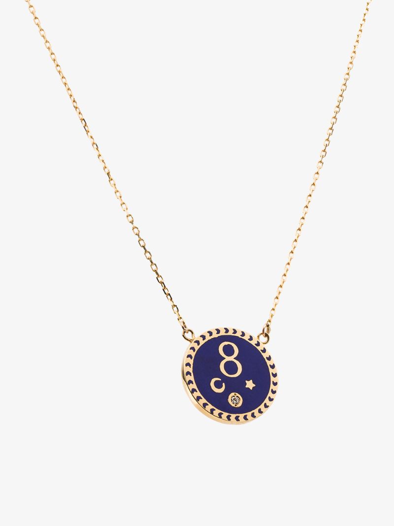 18k Yellow Gold Karma Petite Stationary Chain Diamond Necklace