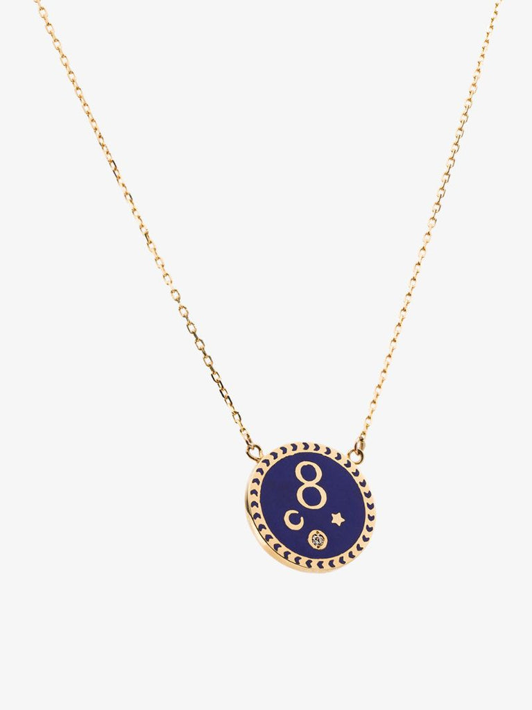 18k Yellow Gold Karma Petite Stationary Chain Diamond Necklace