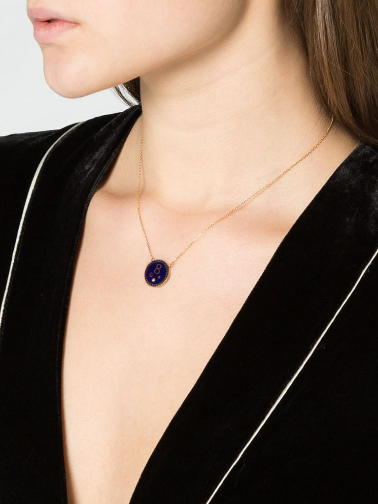 18k Yellow Gold Karma Petite Stationary Chain Diamond Necklace