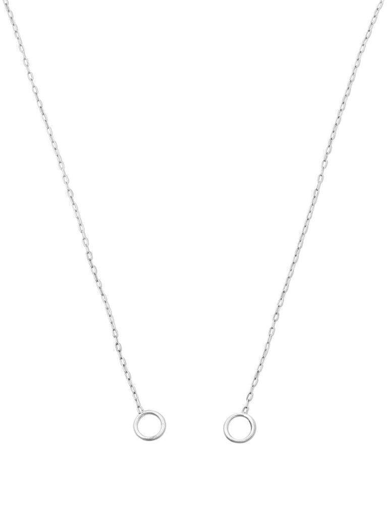 14k White Gold Fine Square Link Chain 16 Inch Necklace