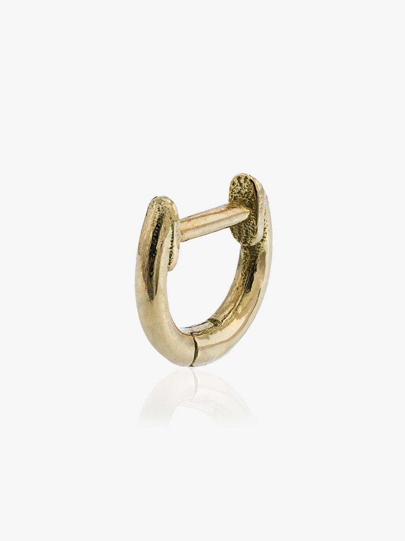 18k Rose Gold and Pink Sapphire Hug Hoop Earrings