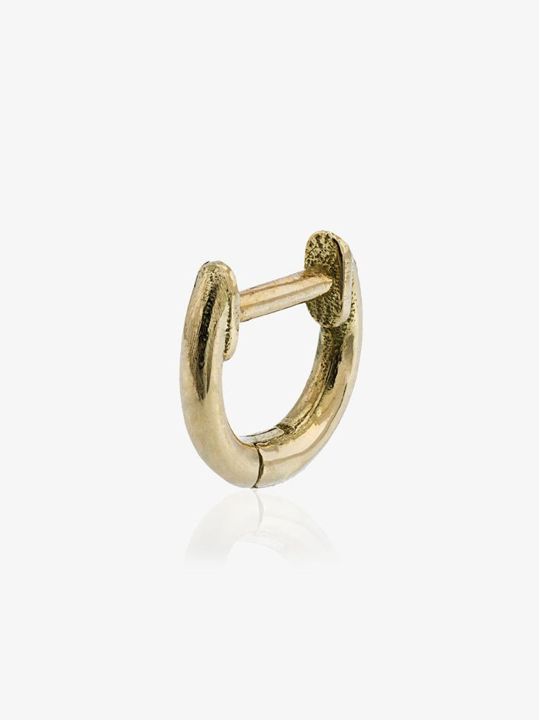 18k Rose Gold and Pink Sapphire Hug Hoop Earrings