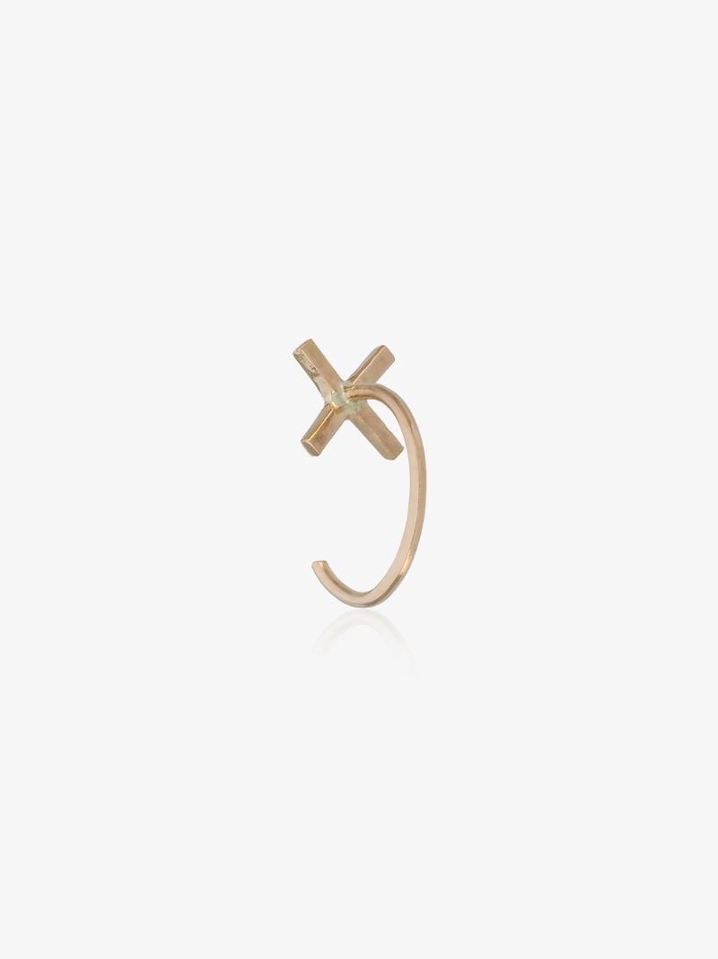 14k Yellow Gold Cross Earrings