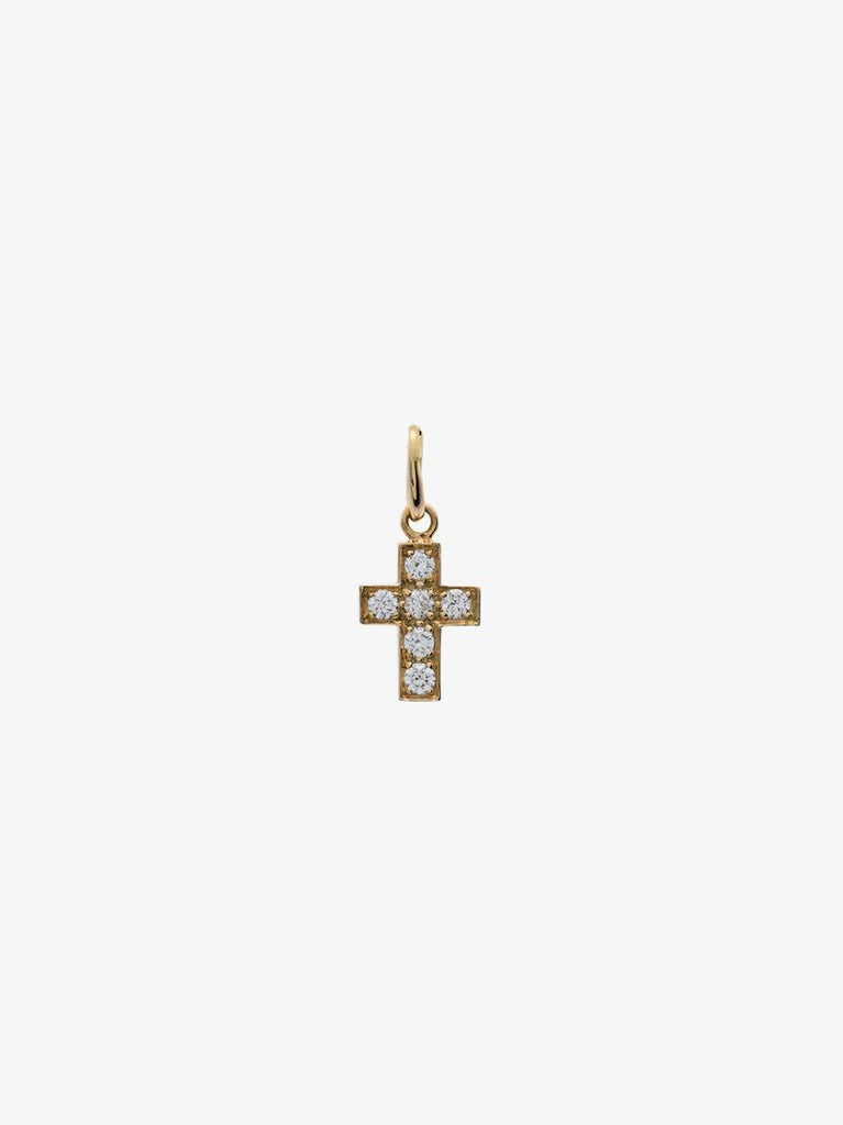 18k Yellow Gold Cross Diamond Pendant
