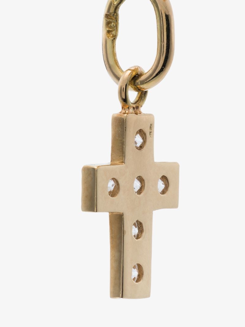 18k Yellow Gold Cross Diamond Pendant