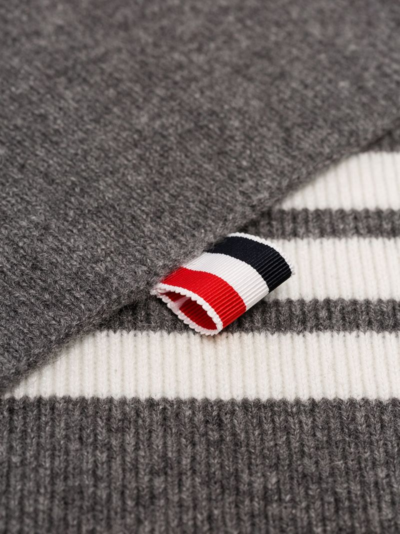Grey 4-bar Stripe Cashmere Scarf