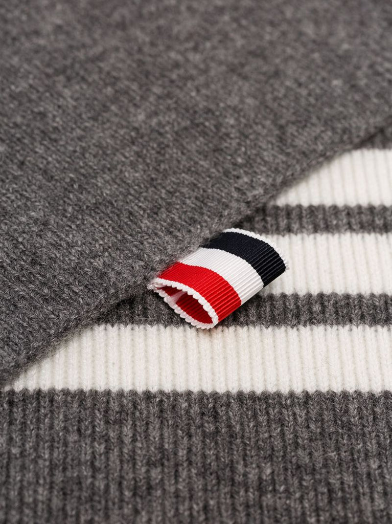Grey 4-bar Stripe Cashmere Scarf