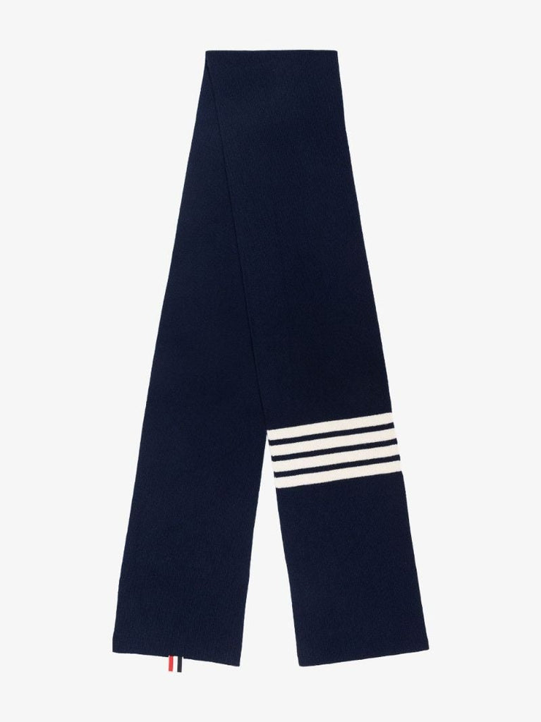 Navy 4-bar Stripe Cashmere Scarf
