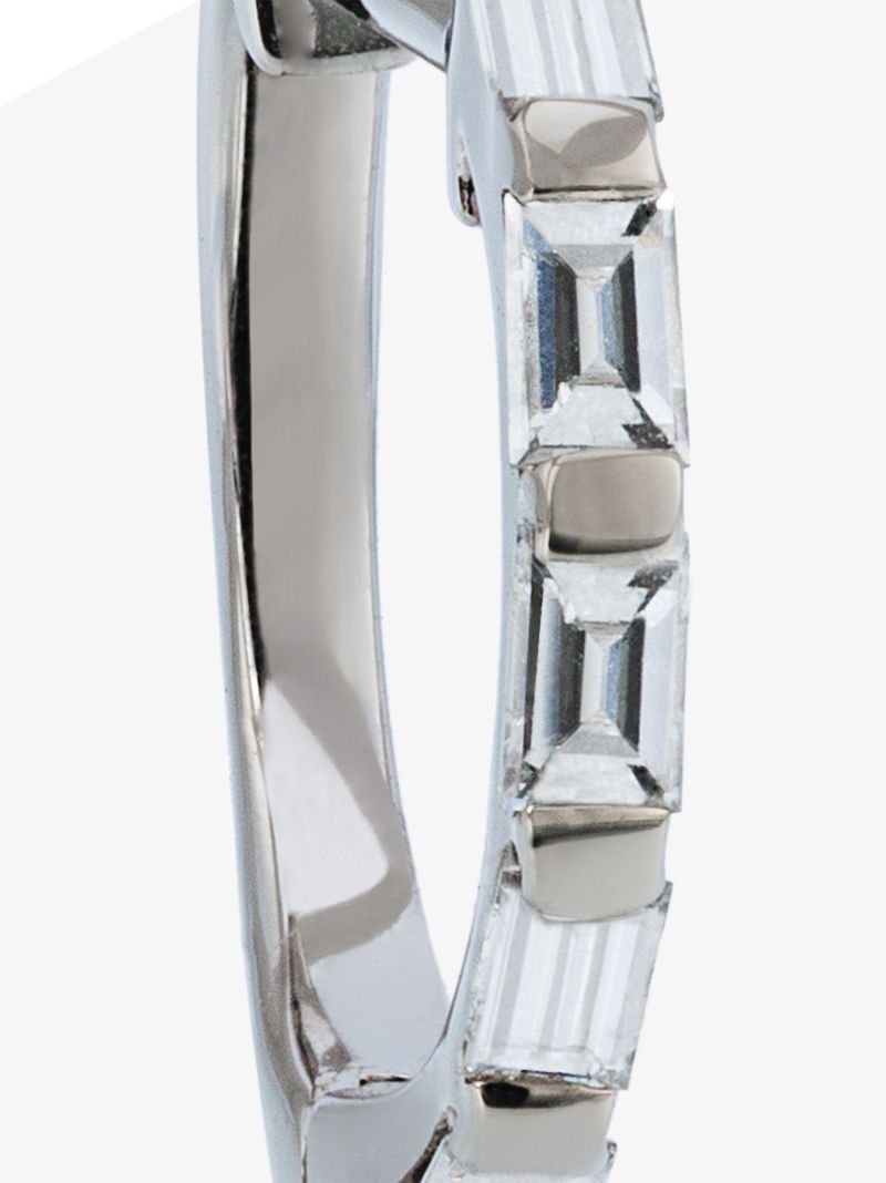18k White Gold Diamond Baguette Mini Huggie Earrings