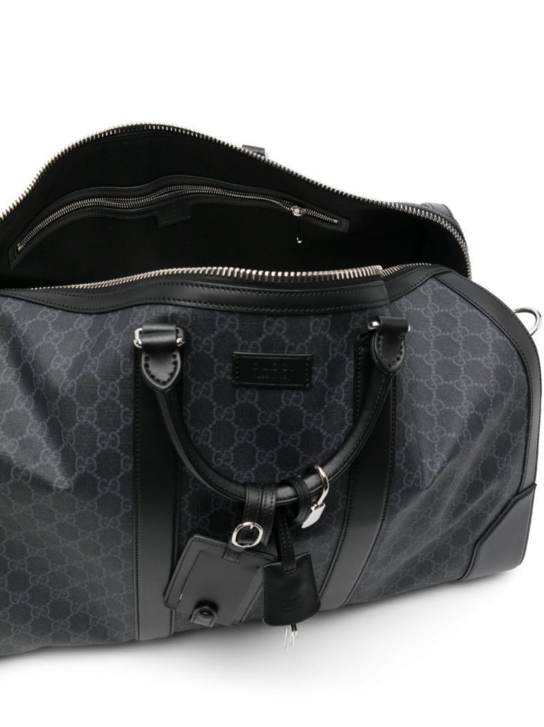 Black Gg Supreme Large Duffle Bag