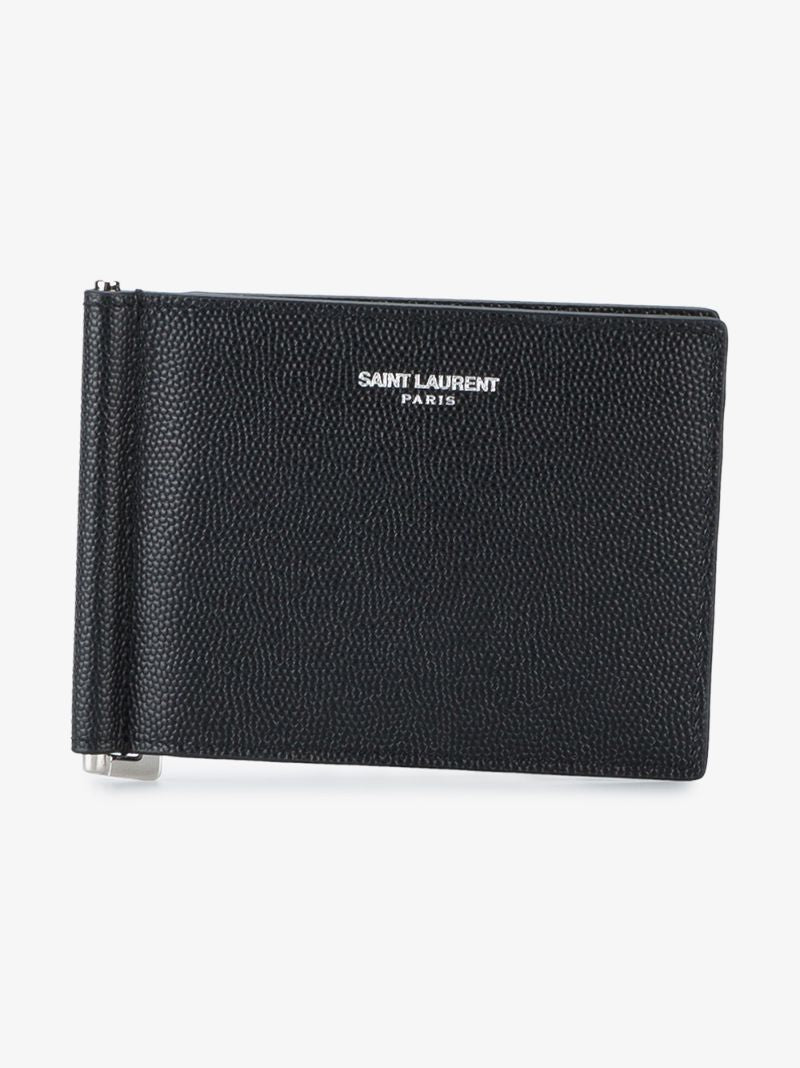 Black Leather Money Clip Wallet