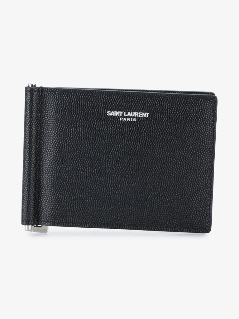 Black Leather Money Clip Wallet