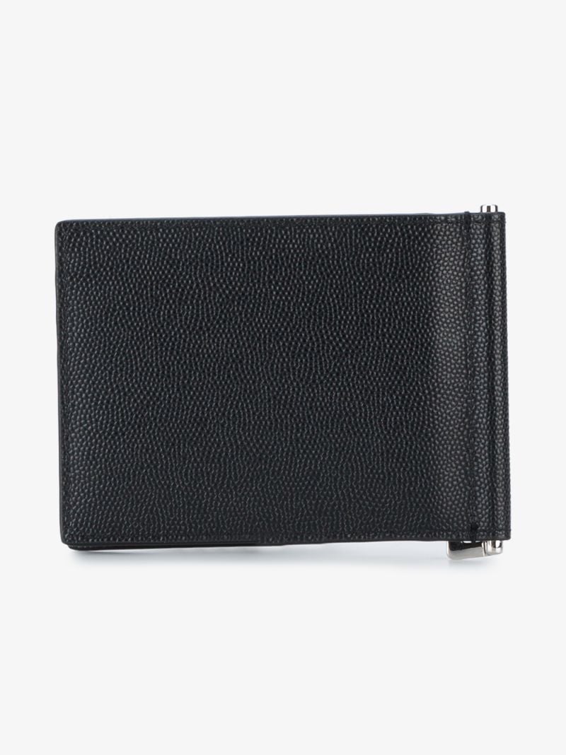 Black Leather Money Clip Wallet