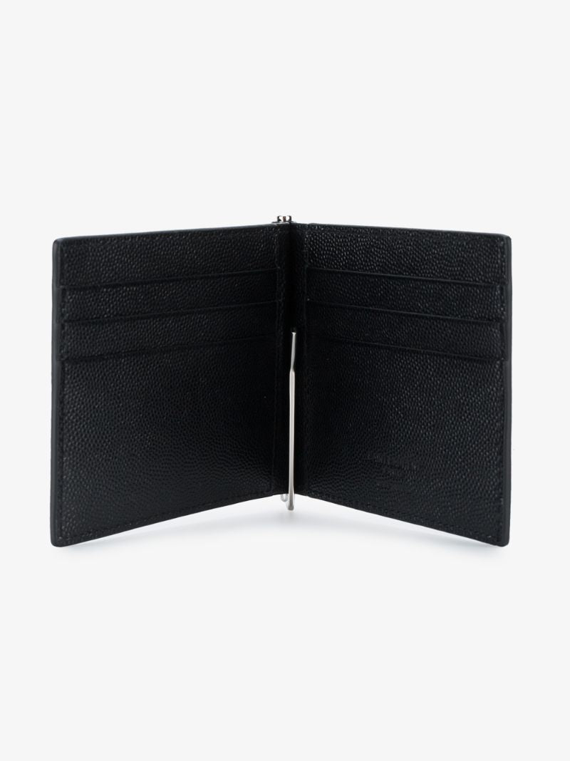 Black Leather Money Clip Wallet