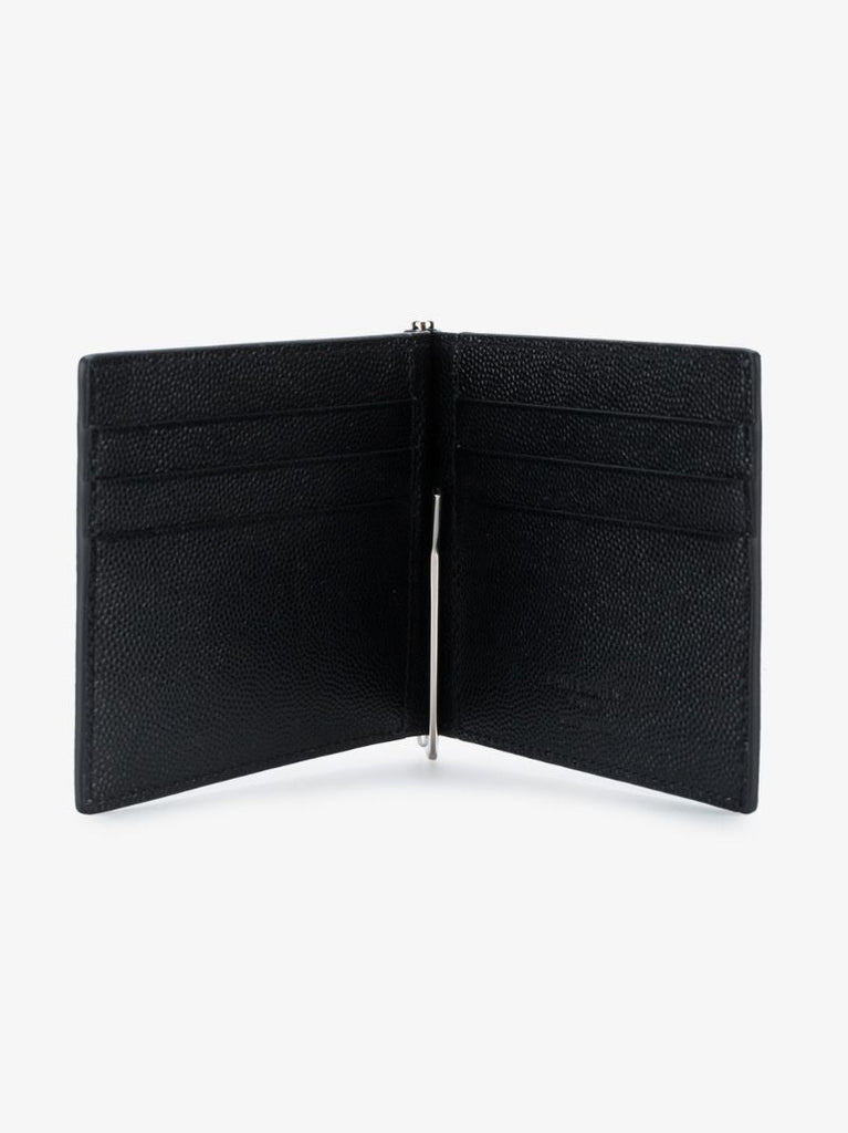 Black Leather Money Clip Wallet