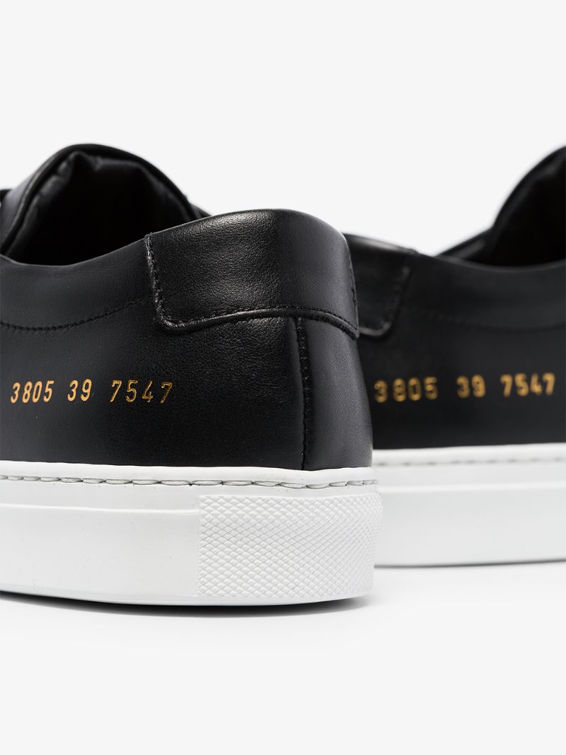 Black and White Achilles Leather Low Top Sneakers