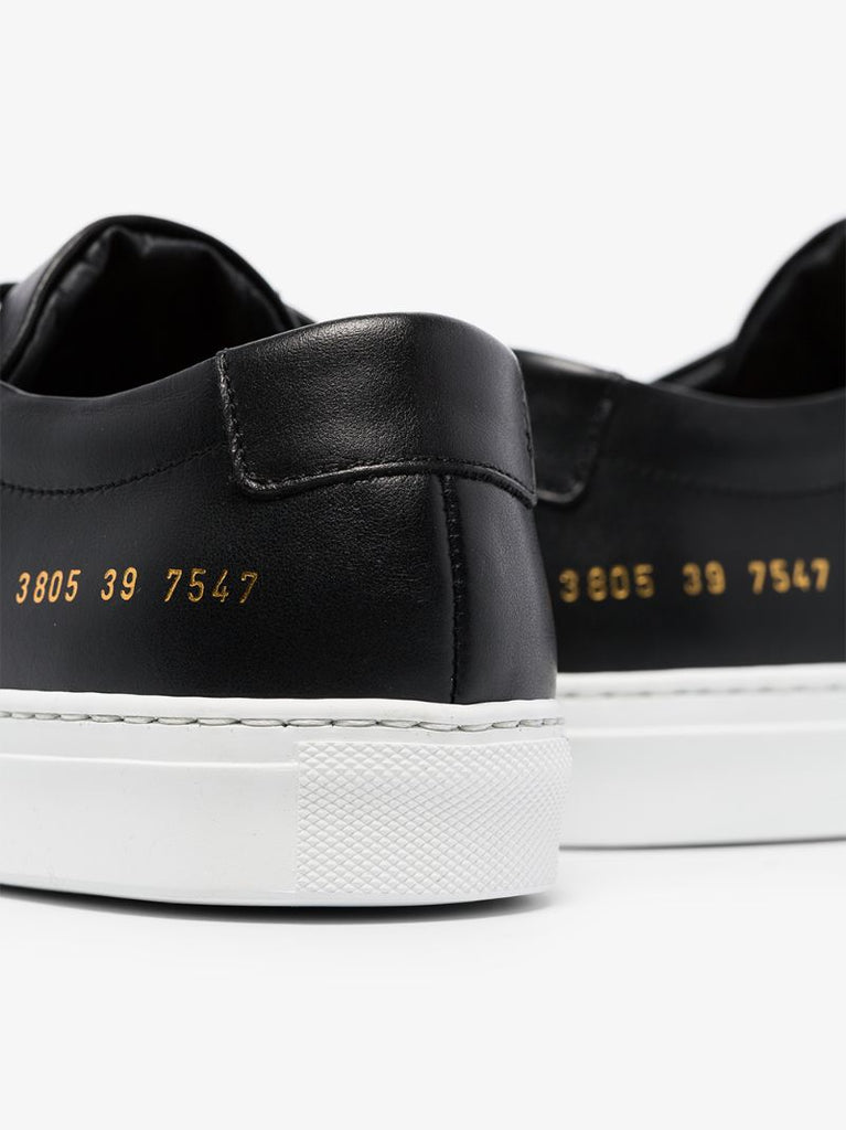 Black and White Achilles Leather Low Top Sneakers