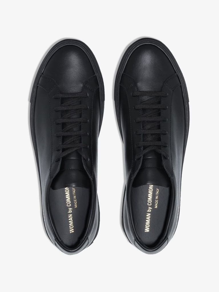 Black Achilles Leather Low Top Sneakers
