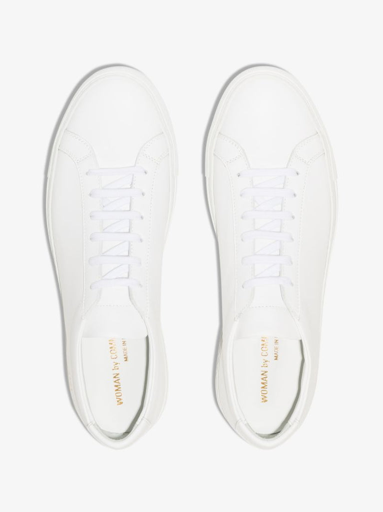 White Achilles Leather Low Top Sneakers