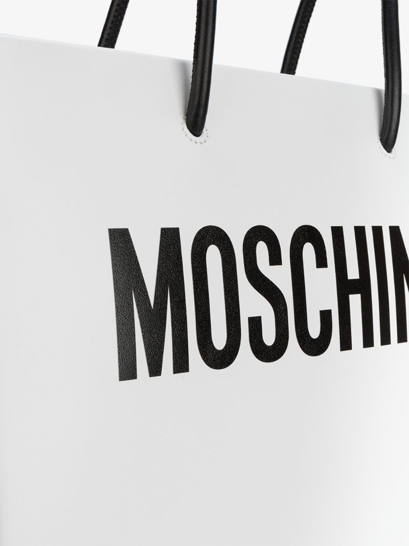 White Logo Print Tote Bag