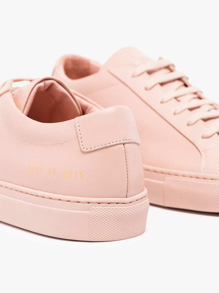 Pink Achilles Leather Low Top Sneakers