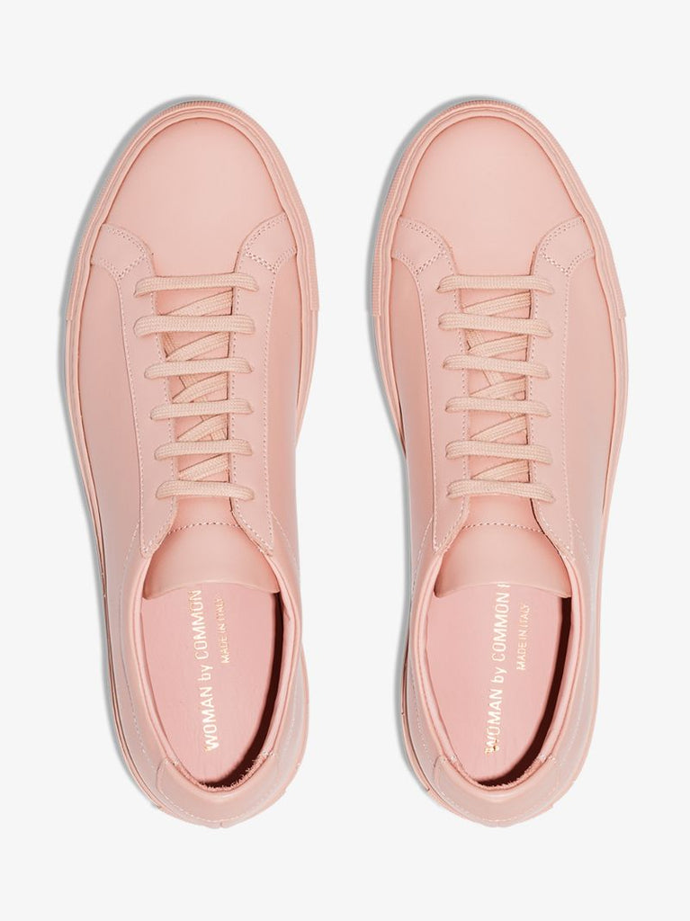 Pink Achilles Leather Low Top Sneakers