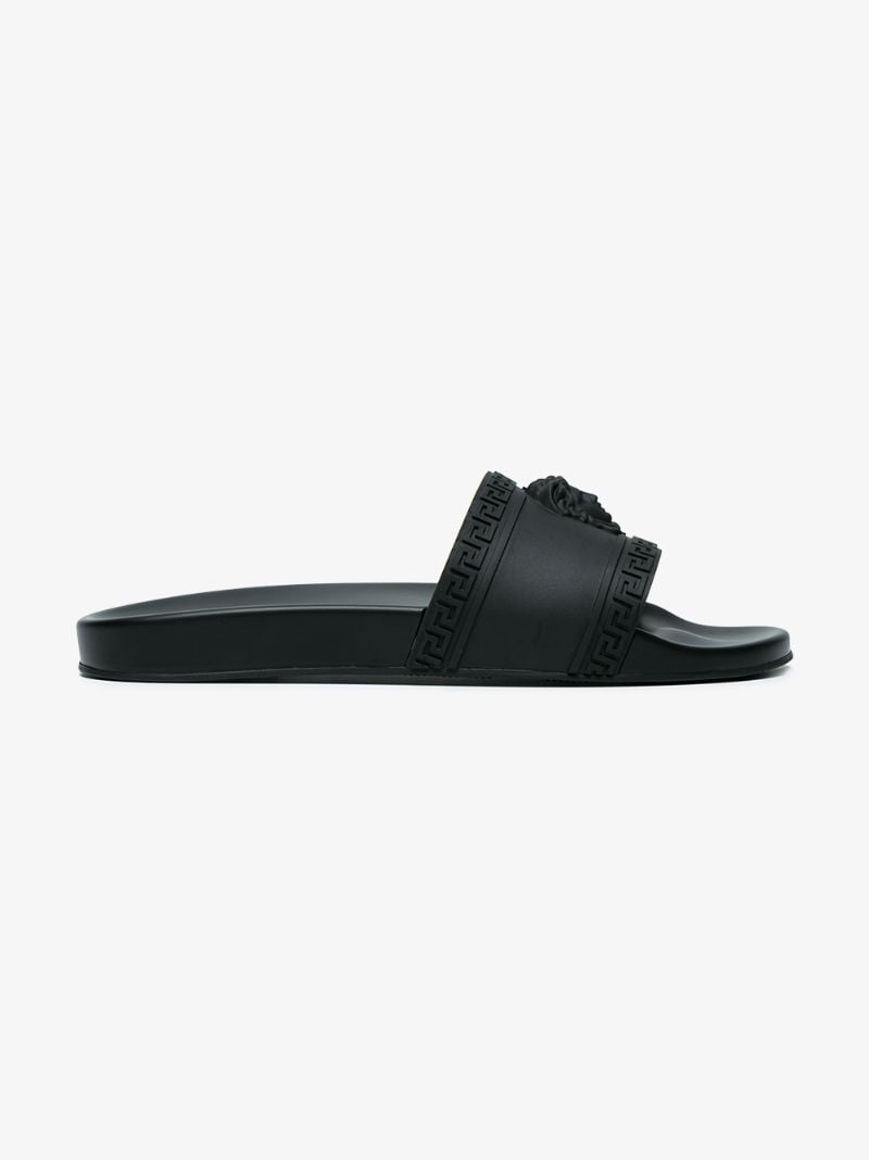 Black Palazzo Rubber Slides