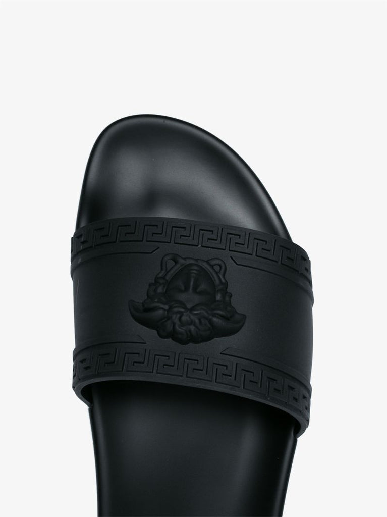 Black Palazzo Rubber Slides