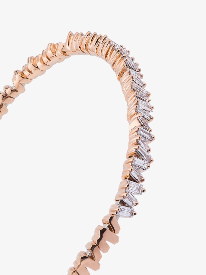 18k Rose Gold Fireworks Classic Baguette Diamond Bangle